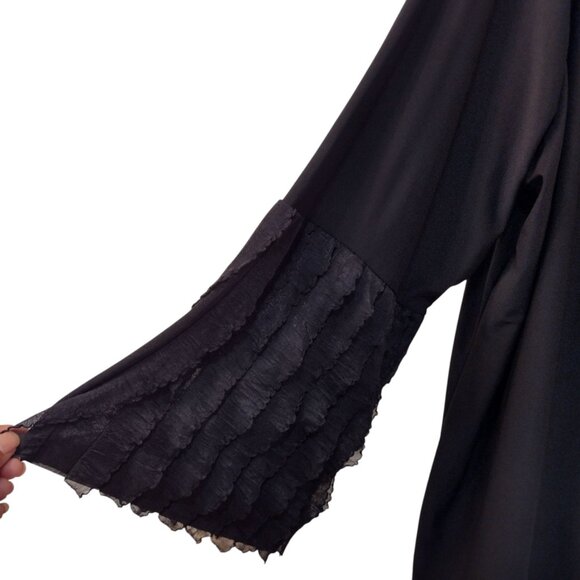 Antthony: 2-pc Flounce Sleeve Straight Leg Pant Set, Size 2X, Black - Picture 6 of 12